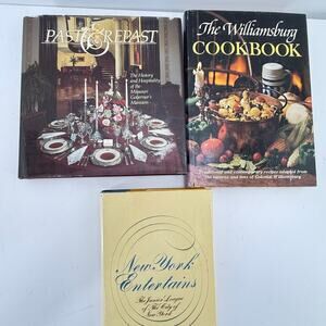Vintage Cookbook Lot 3 Williamsburg New York Entertaining Recipes History